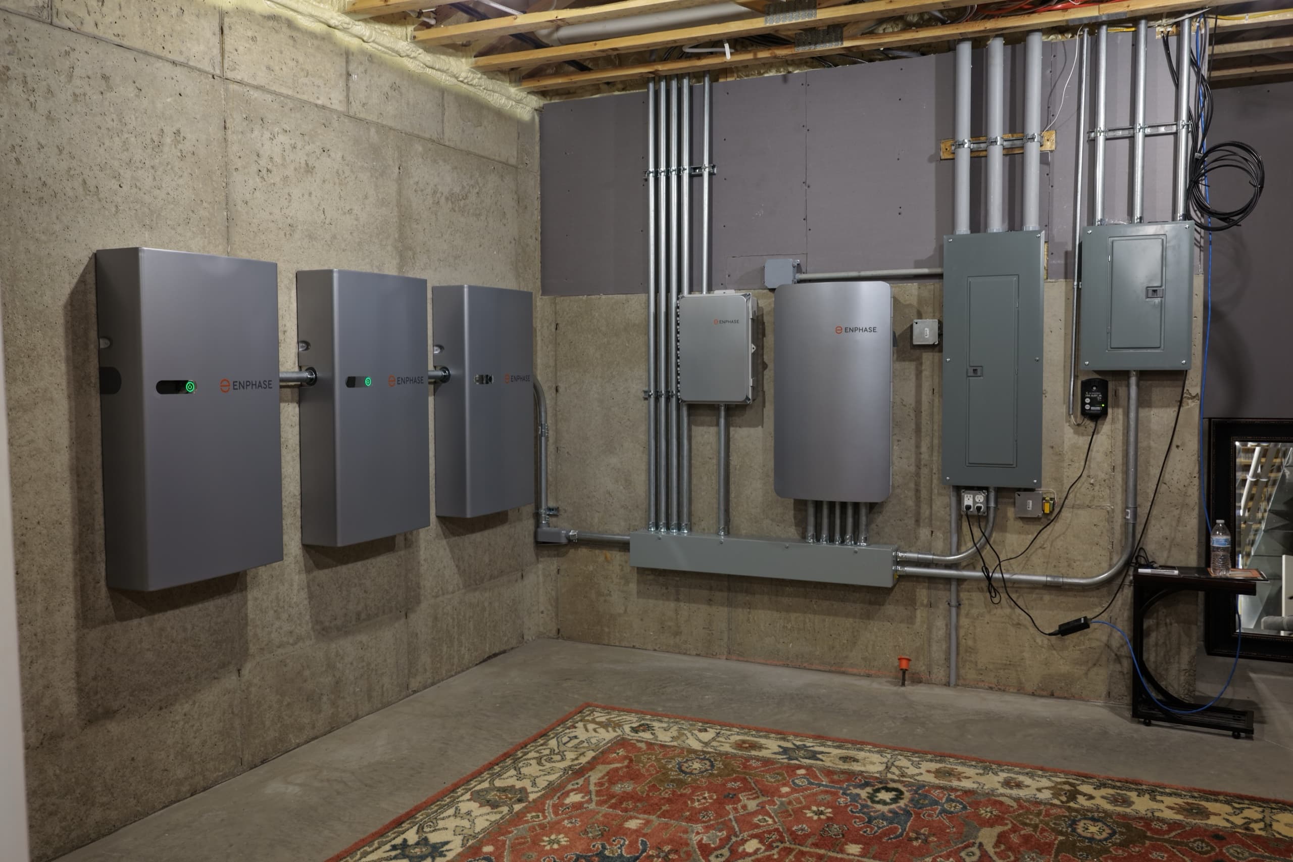 Battery backup bank and system controller installed in an Egg Harbor, Wisconsin home